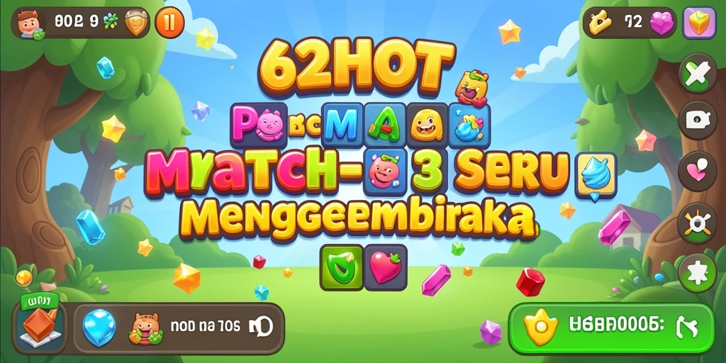 Screenshot gameplay 62HOT menunjukkan keseruan permainan Match-3.