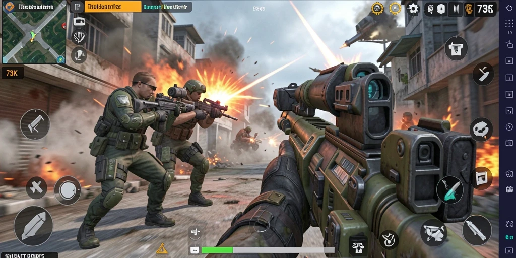 Tangkapan layar <strong>73K</strong> menunjukkan aksi intens dan grafis memukau dari gameplay TPS.