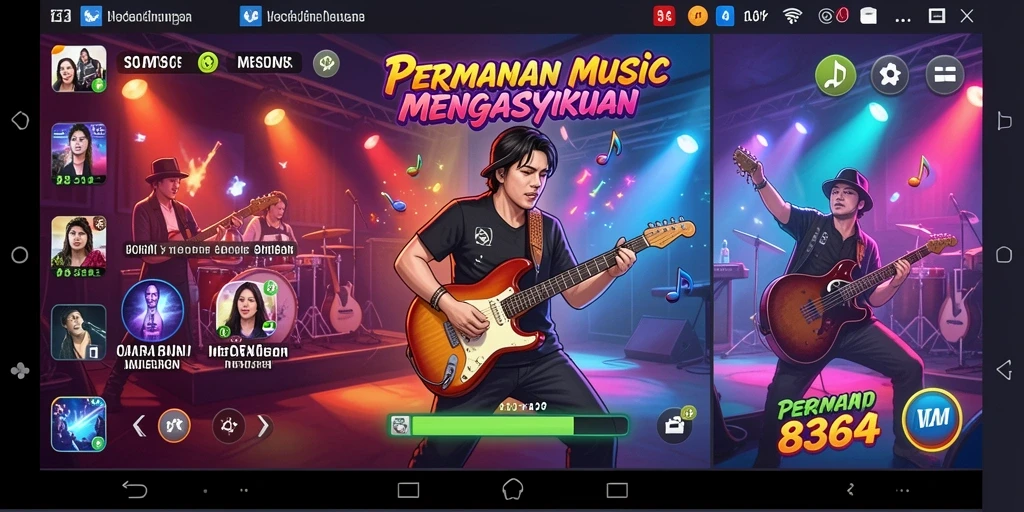 Tampilan gameplay interaktif dalam permainan musik 8364.