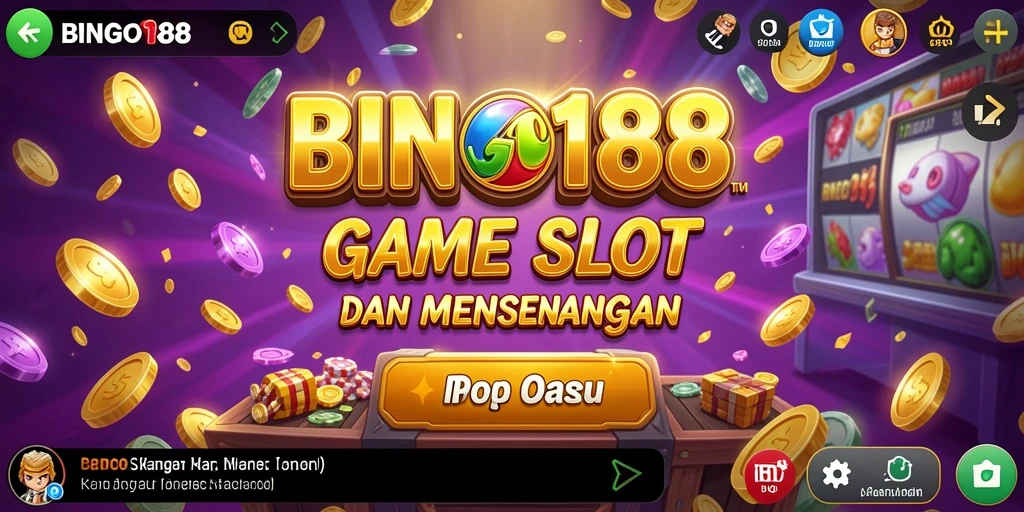 Screenshot gameplay BINGO188 dengan tampilan Slot yang menarik.