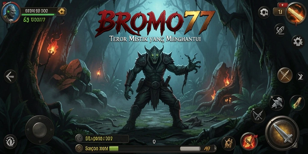 Screenshot BROMO77 menampilkan kegelapan yang mencekam dan atmosfer menyeramkan.