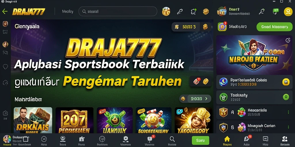 Tampilan utama DRAJA777 menunjukkan berbagai pilihan taruhan olahraga.