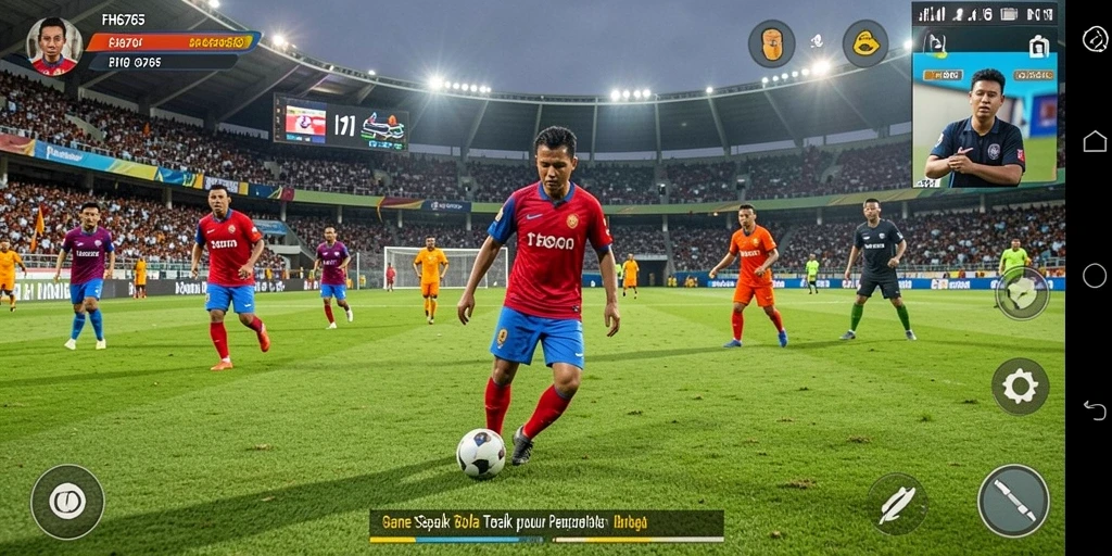 Tampilan grafis FH6767 yang memukau dalam gameplay sepak bola.