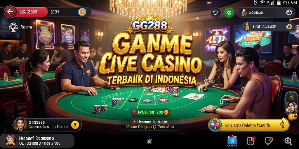 Screenshot gameplay GG288 dengan dealer live yang profesional.