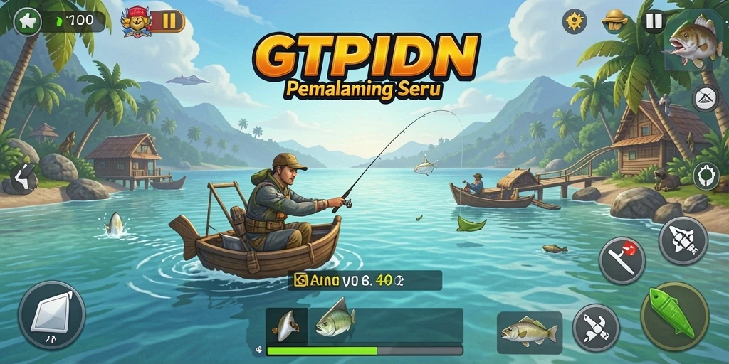 Gameplay seru di GTPIDN dengan berbagai jenis ikan yang menunggu.