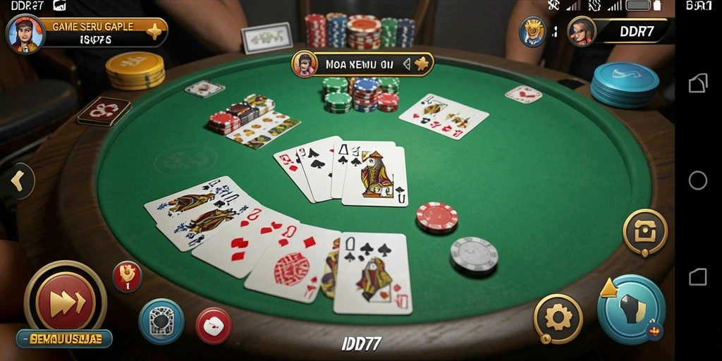 Tampilan gameplay seru dalam IDR77, permainan Gaple yang mengasyikkan.