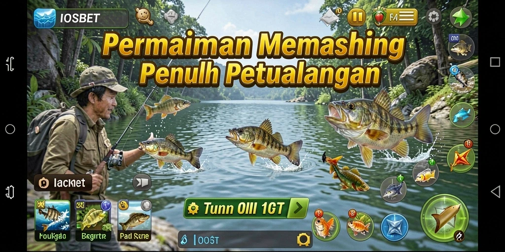 Tampilan gameplay memancing yang menarik dan penuh aksi.