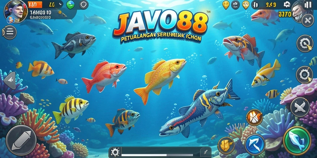 Tangkapan layar gameplay seru dari JAVO88, menampilkan aksi menembak ikan.