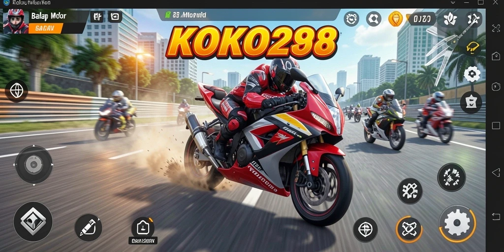 Tampilan gameplay balap motor yang mendebarkan di KOKO288.