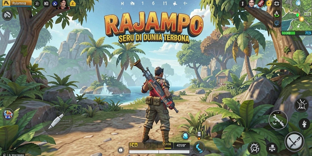Tampilan gameplay seru di dunia terbuka RAJAMPO.