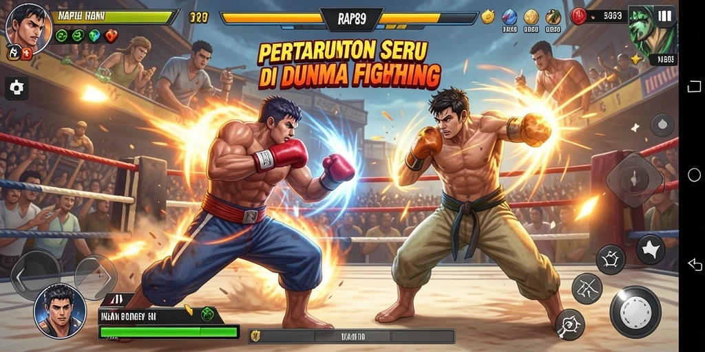 Gameplay pertarungan seru di RAP89 dengan aksi yang mendebarkan.