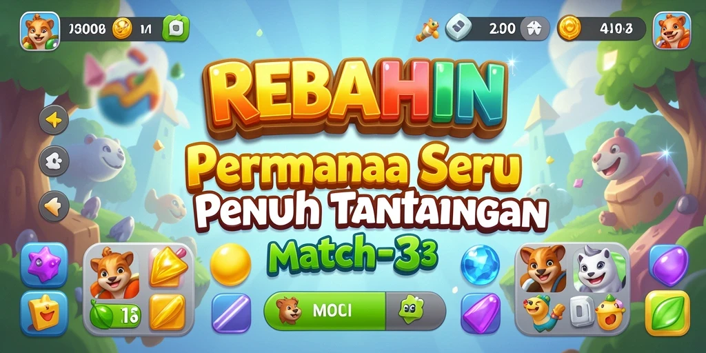 Screenshot gameplay seru dari game Match-3 REBAHIN.
