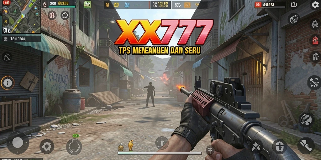 Tangkapan layar XXX777 menampilkan aksi pertempuran yang intens dan grafis menarik.
